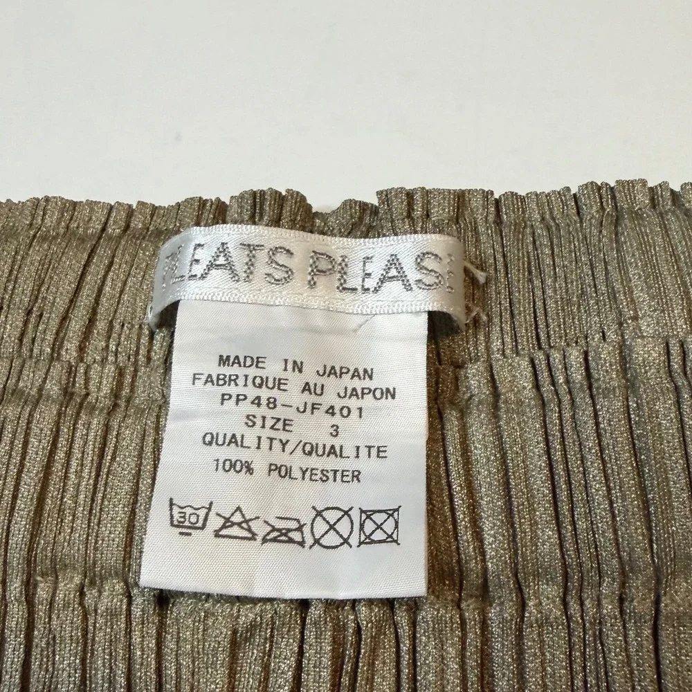 Pleats Please Issey Miyake Shorts Womens 3 Taupe Pleated Wide Leg